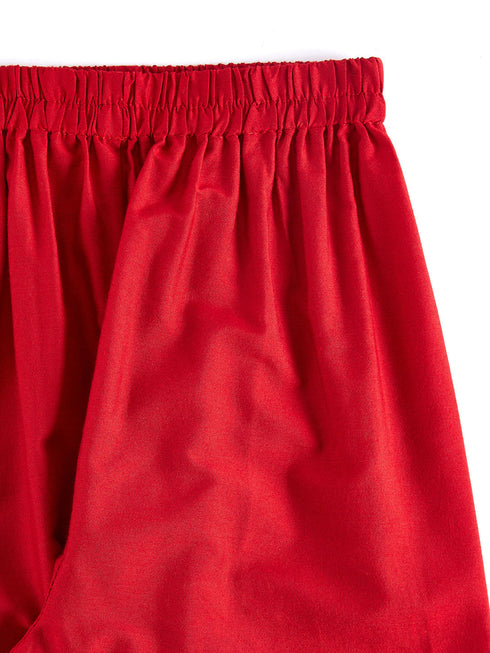 Girl's' Red Kurta Pyjama And Dupatta Set.